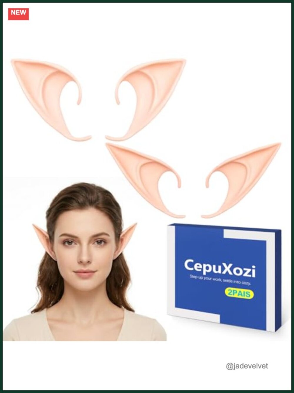 Soft Silicone Elf Ears Clip-On Cosplay Fairy Ears 2 Pairs Adult